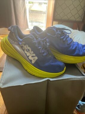 Hoka Women’s Blue and Yellow Road Running Shoes